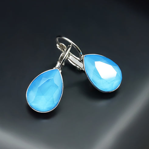 Auskari "Kristāla Lāse (Summer Blue)" ar Swarovski™ kristāliem